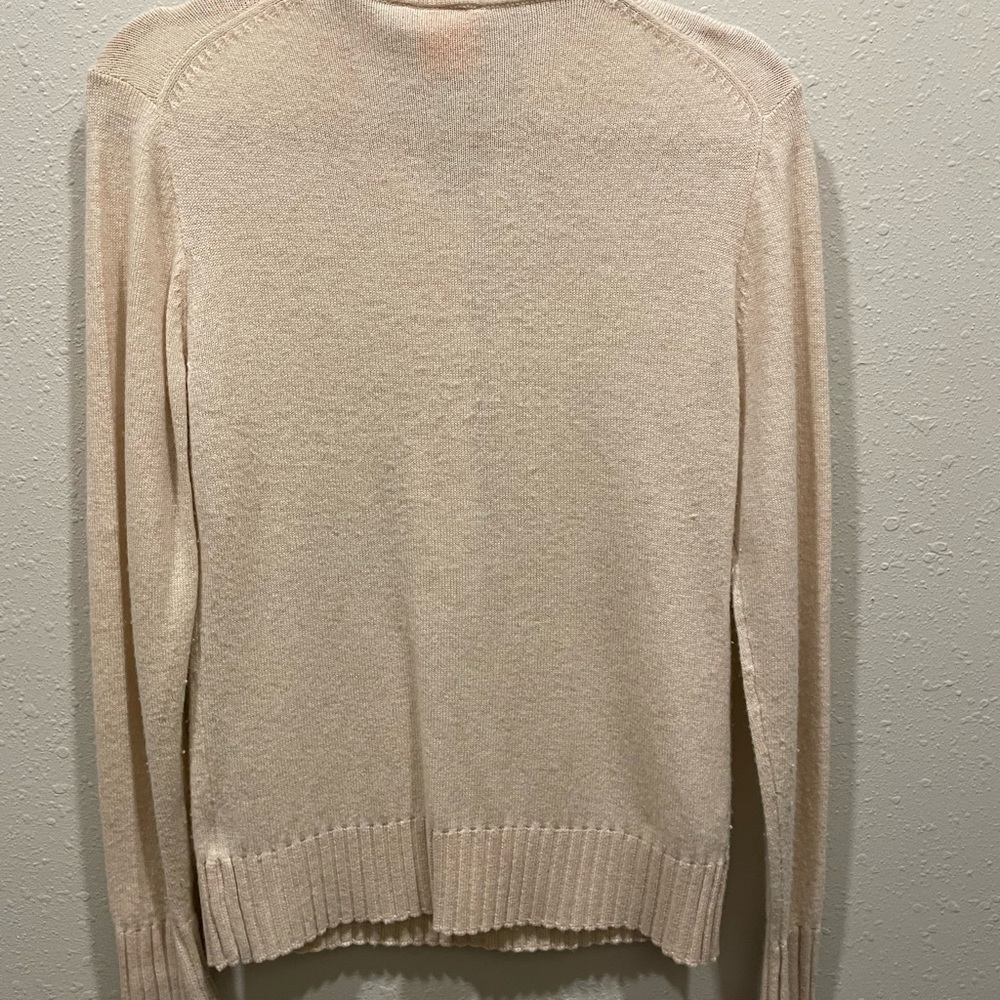 Tory Burch Cream Ribbed Sweater - Picture 4 of 5